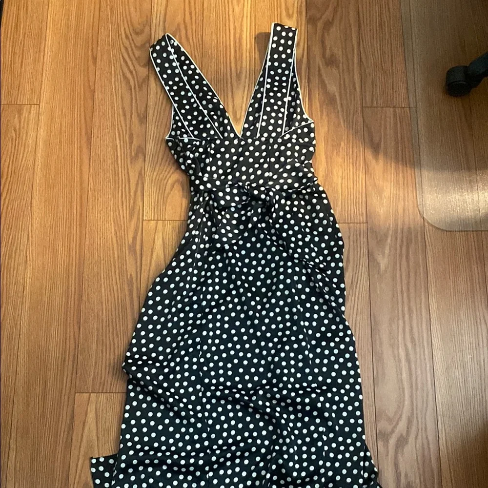 Polka Dot Black and White Dress - Picture 5 of 6